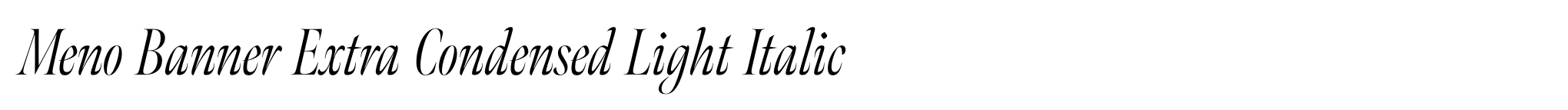 Meno Banner Extra Condensed Light Italic image